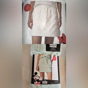 Set 2 Minnie Mouse Bow Mickie Embroider Skirt Terry Cloth Women's XL Drawstring